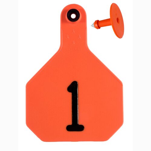 All-American 4* Large #1-25 2-Piece Ear Tag in Orange - 25 Tags