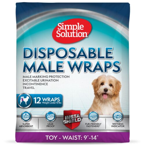 Disposable Male Dog Wraps XS- 12 Wraps