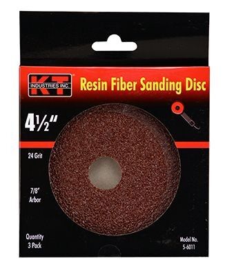 Resin Fiber Sanding Disc - 4-1/2" 24 Grit 3 Pack