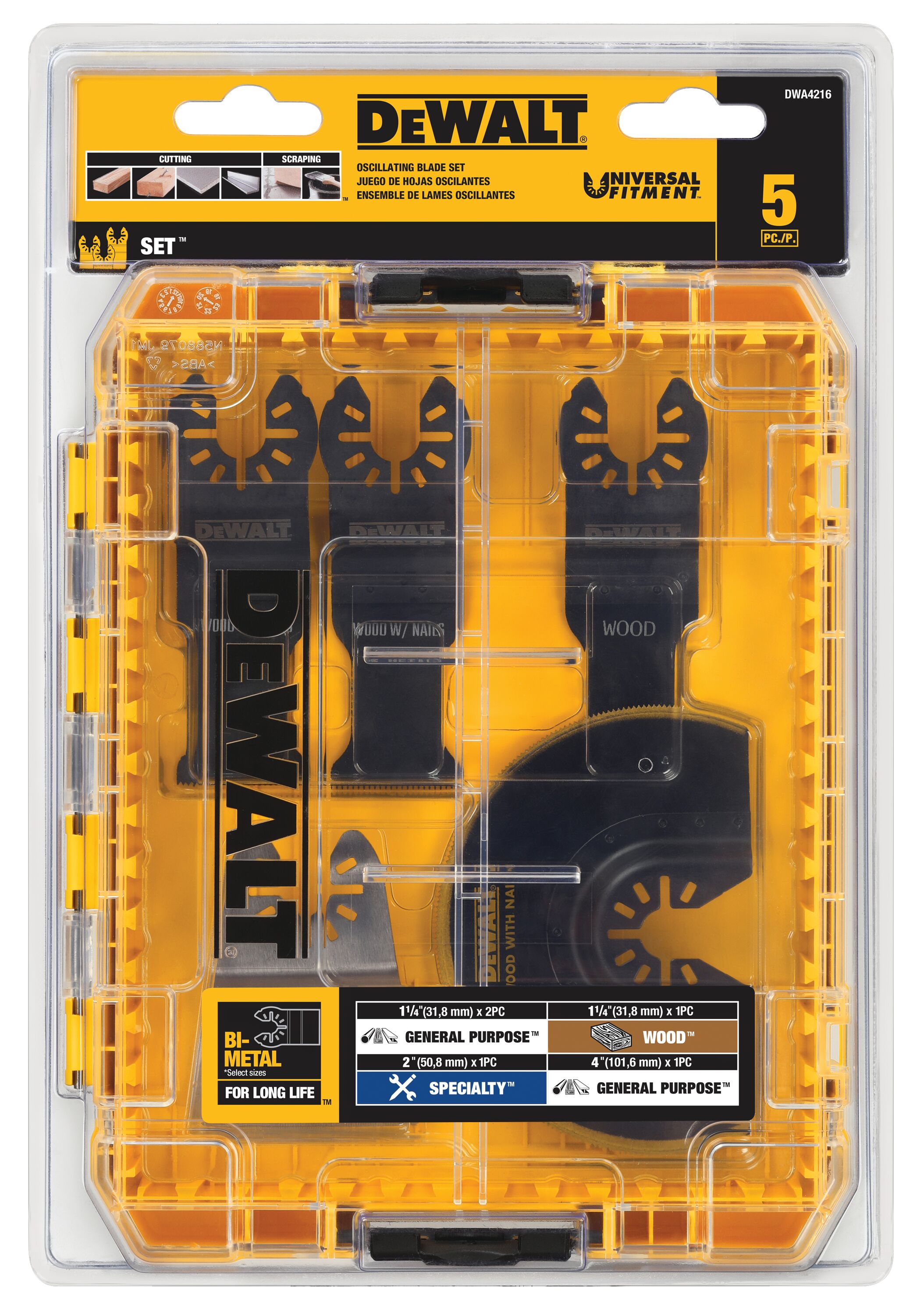 Dewalt 5 Piece Oscillating Blade Set