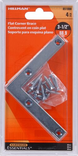 Hardware Essentials Zinc Flat Corner Brace