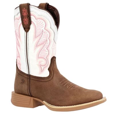 Kid's Lil' Rebel Pro Western Boot in Trail Brown and White