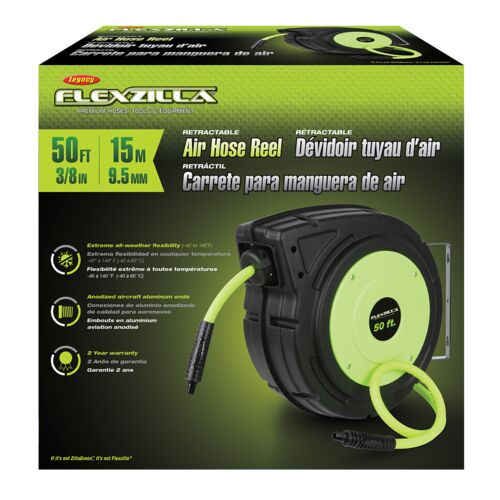 Enclosed Retractable Air Hose Reel - 3/8" x 50'