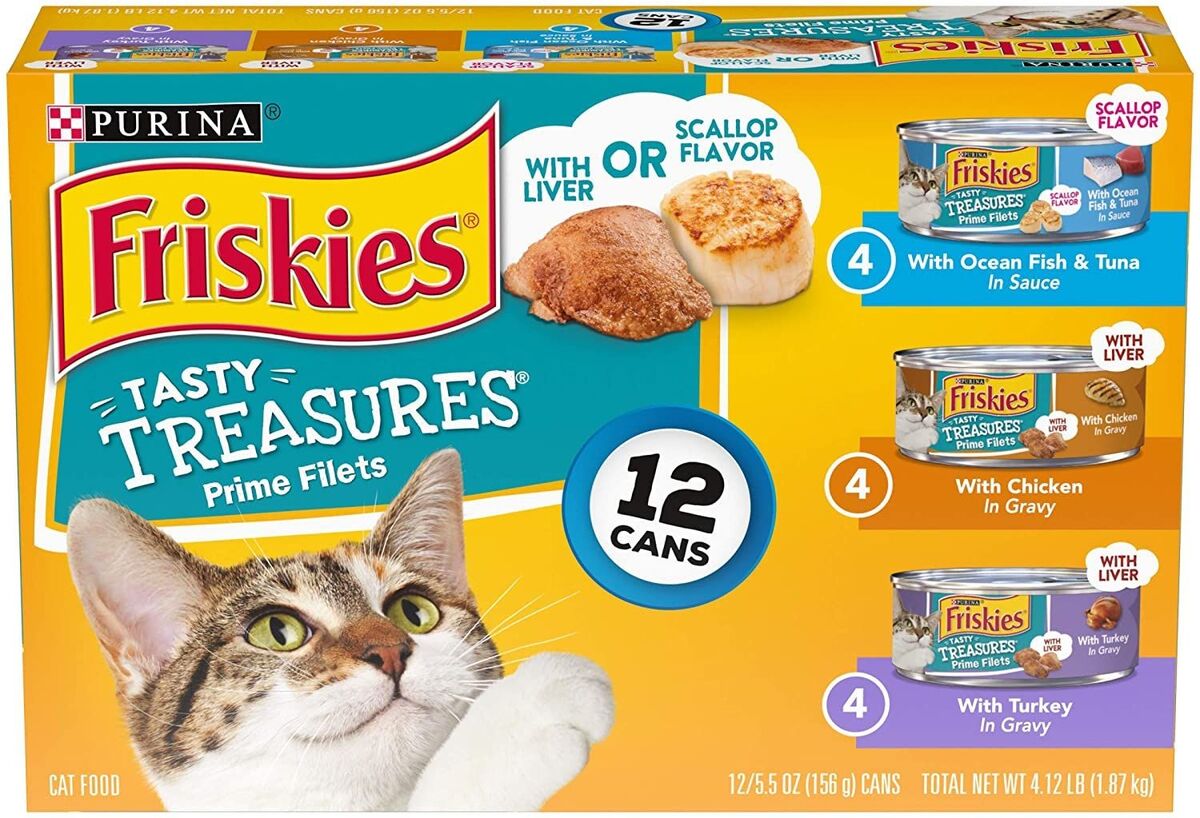 Friskies Tasty Treasures 12 Pack 5.5 oz Can Cat Food