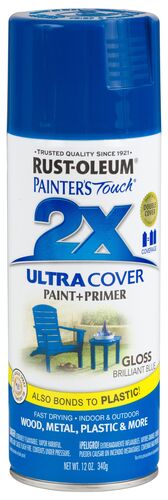 Painter's Touch 2X Ultra Cover Paint + Primer Spray Paint in Gloss Brilliant Blue - 12 oz