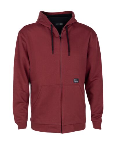 Heavy-Duty Fleece Full Zip Hoodies in Oxblood Red - Assorted Sizes M-2XL