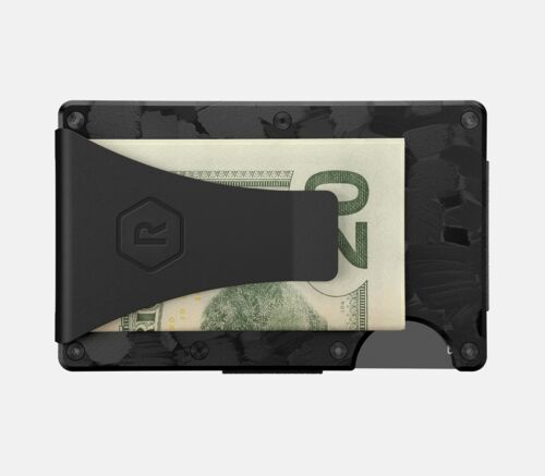 Money Clip Aluminum Wallet in Forged Carbon