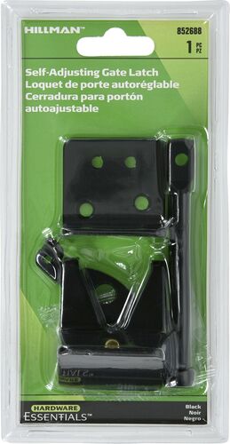 Hardware Essentials Self-Adjusting Gate Latch in Black