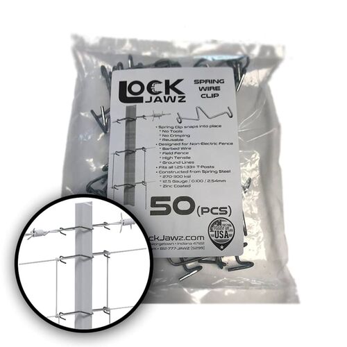 Spring Wire T-Post Clip - 50 Count