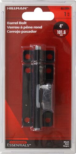Hardware Essentials Black Barrel Bolt