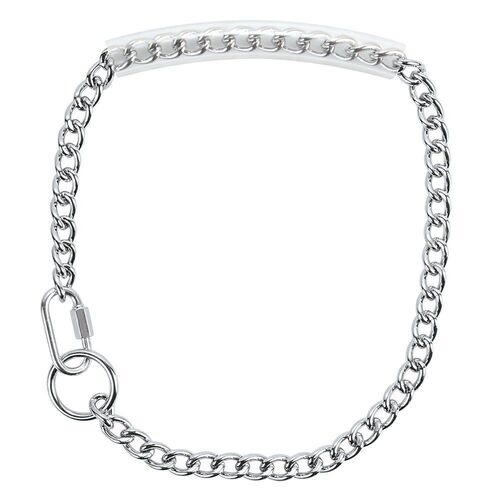 24 Inch Chain Goat Collar with Rubber Grip Chrome Plated