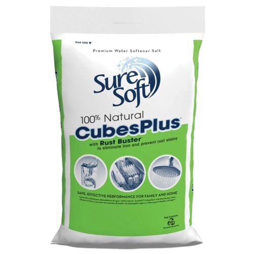 100% Natural CubesPlus with Rust Buster Premium Water Softener Salt - 40 lb