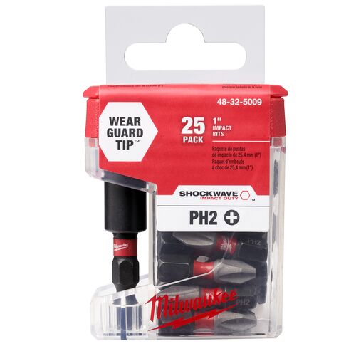 1" SHOCKWAVE Impact Phillips Bits 25-Pack - PH2
