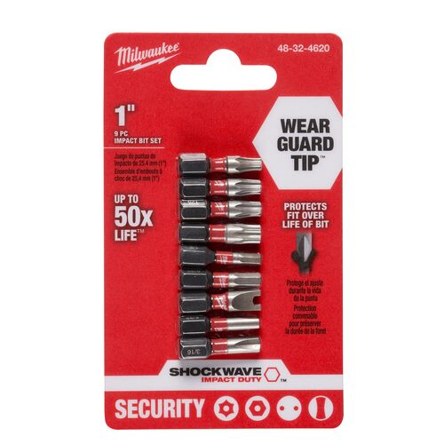 SHOCKWAVE Impact  Security Insert Bit Set - 9 Piece