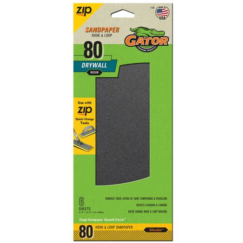 Drywall Hook & Loop Sandpaper 6-Pack - 80 Grit