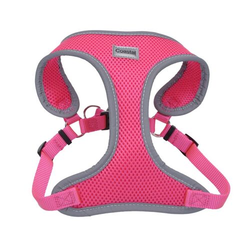5/8 x 19-23 Comfort Soft Reflective Wrap Neon Pink Adjustable Dog Harness