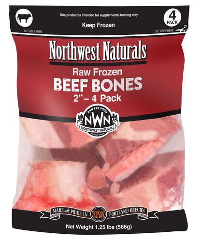 Frozen Beef Bone Dog Treat - 2" - 4 Pack