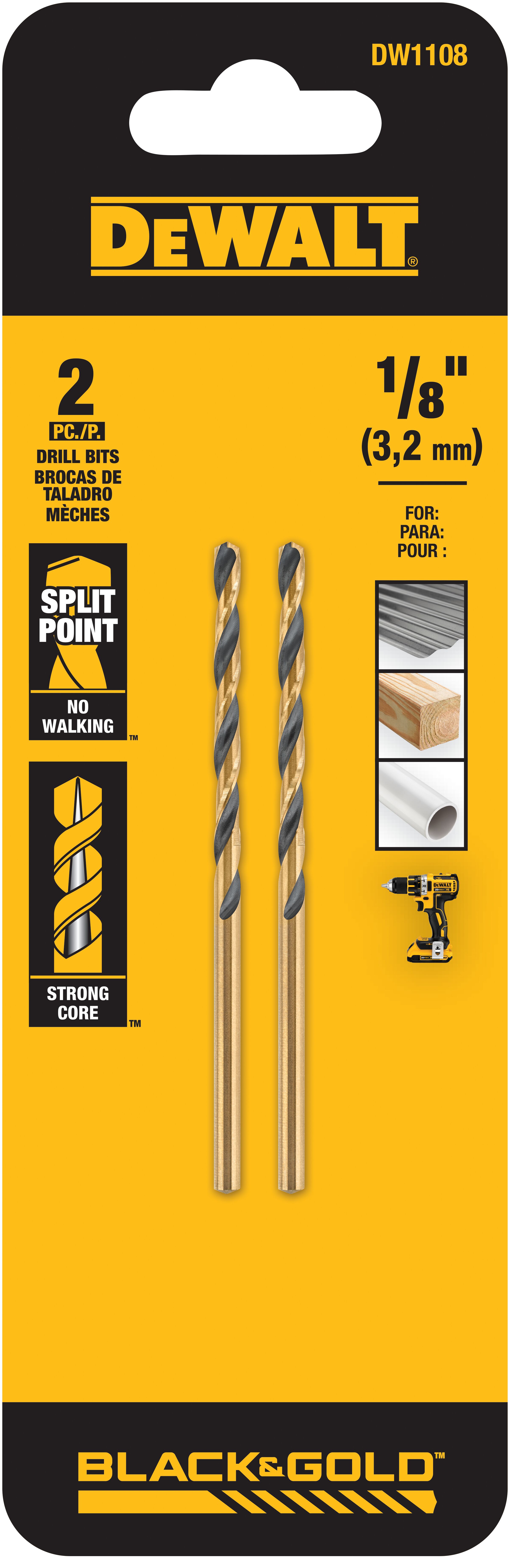 2 Pack Black Oxide Drill Bit