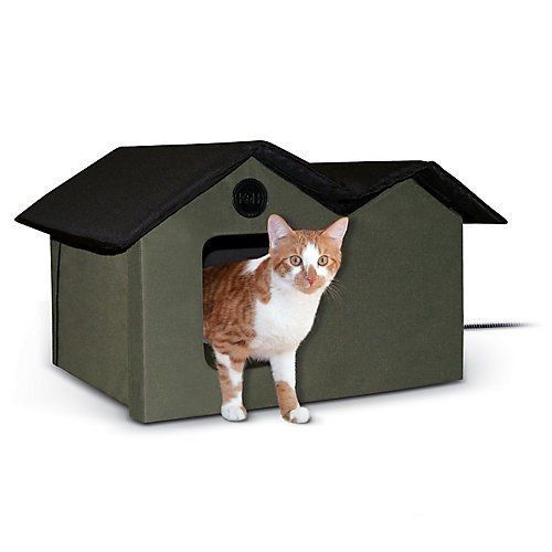 20W Outdoor Heated Extra-Wide Kitty House