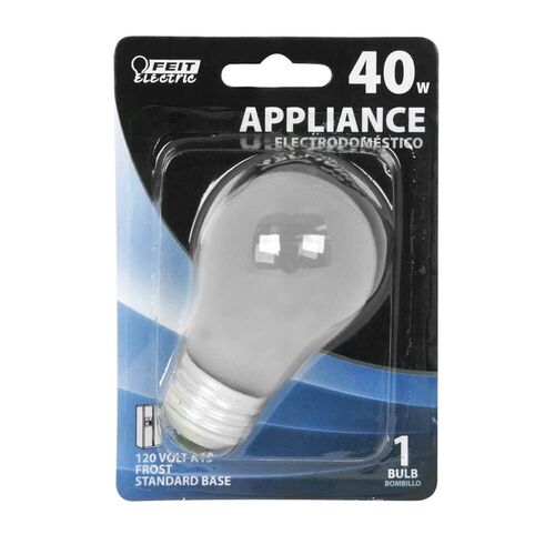 40 Watt Incandescent Frosted A15 Clear Long Life Appliance Bulb