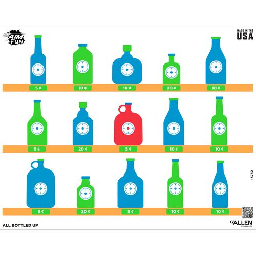 EZ Aim FUN All Bottled Up Paper Shooting Target 4-Pack - 24" x 19"