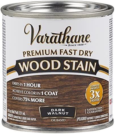 Premium Fast Dry Wood Stain Drk Walnut Paint - 1/2 Pint