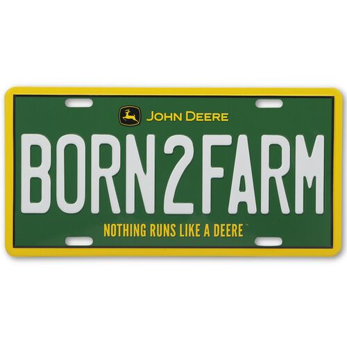 Born2Farm License Plate Metal Wall Decor