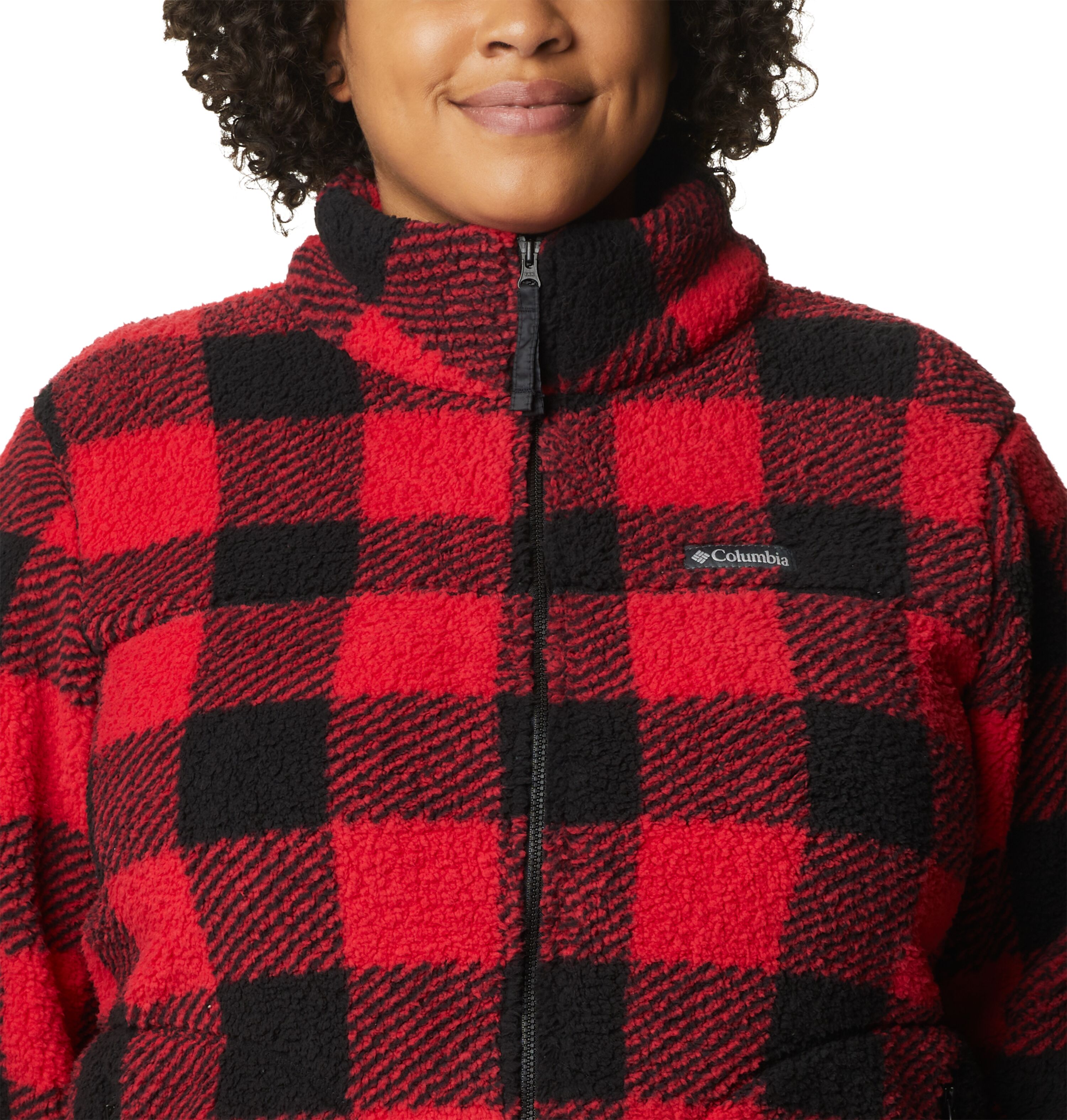 Women's West Bend Full Zip Fleece Jacket in Red Lily Check Print