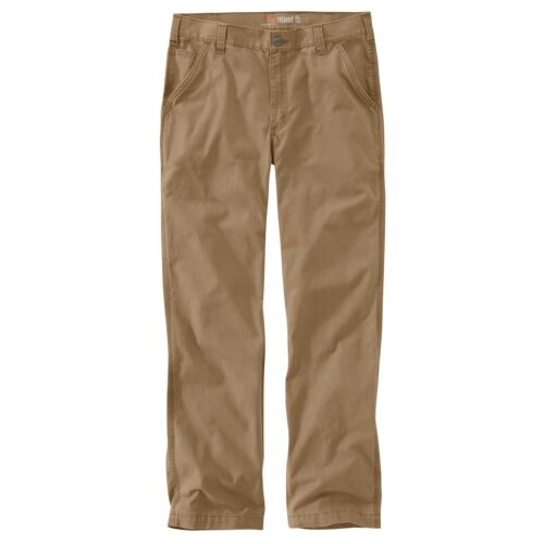 Men's Rugged Flex Relaxed Fit Canvas Work Pant in Dark Khaki