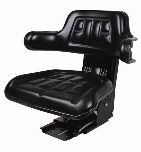 Black Universal Tractor Seat with Adjustable Suspension