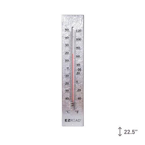 22.5" Large Metal Thermometer in Antique Aluminum