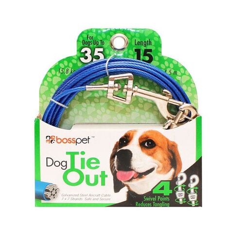 15'  Blue Medium Cable Pet Tie Out