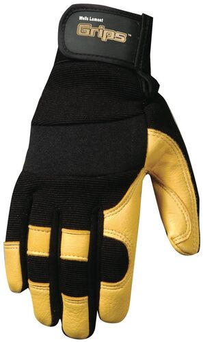 Men's Hybrid Deerskin Leather Palm Adjustable Gloves
