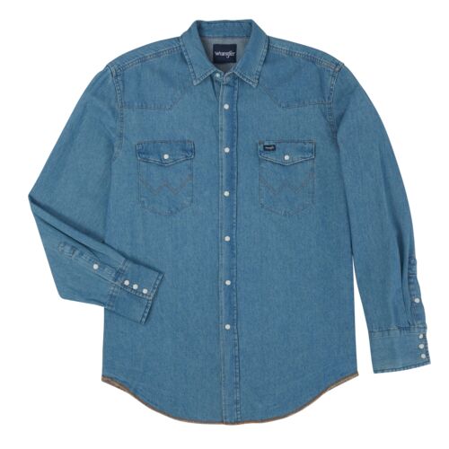 Men's Cowboy Cut Work Western Denim Long Sleeve Buttondown