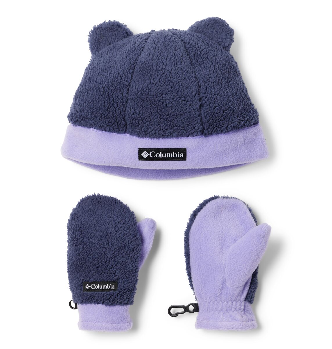 Toddler Rugged Ridge Beanie and Mitten Set in Nocturnal/Paisley Purple