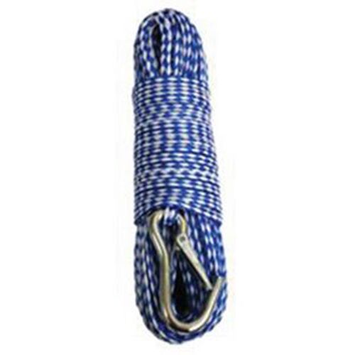 3/8X50' Hollow Braid Polypropylene Anchor Line Rope Blue/White