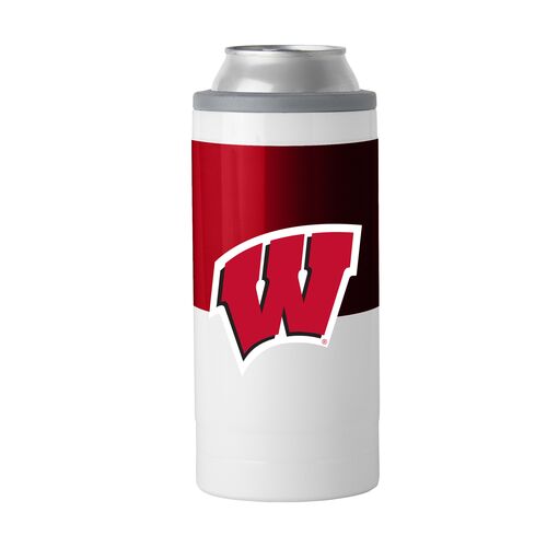 Wisconsin Badgers Slim Can Coolie - 12 oz