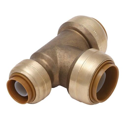 3/4" x 1/2" x 3/4" Push-to-Connect Brass Reducing Tee Fitting