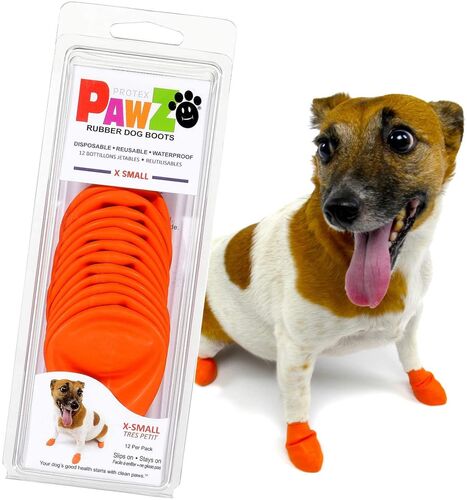 Rubber Dog Boots X-Small in Orange