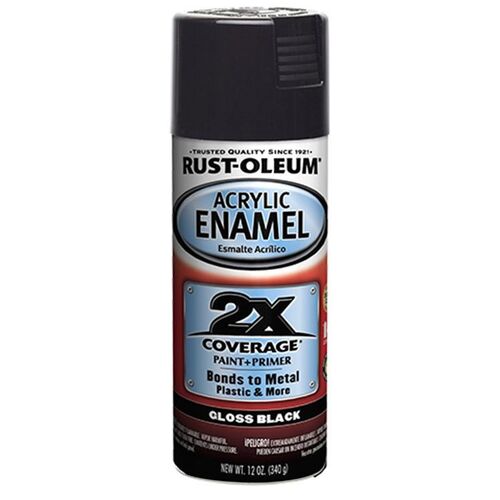 Acrylic Enamel 2X Spray Paint in Gloss Black - 12 oz