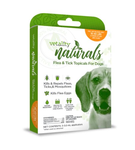 Naturals Flea & Tick Topicals for Dogs 3 Dose - 16-40 lbs