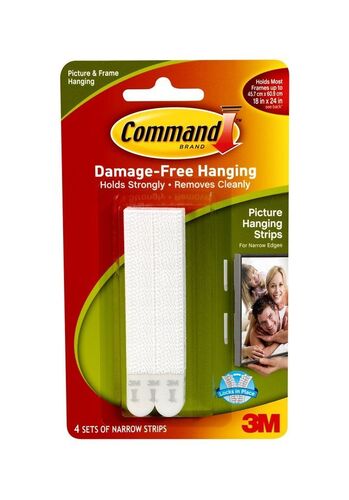 Command White Narrow Picture Hanging Strips Kit