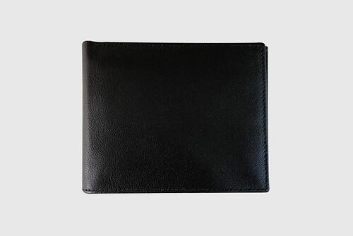 Genuine Leather Pass Case Black Wallet