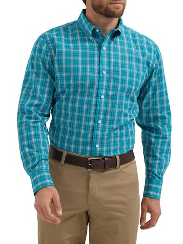 Men's Riata Plaid Print Long Sleeve Button-Down Western Shirt