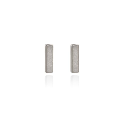 Sleek Simple Bar Earrings in Silver