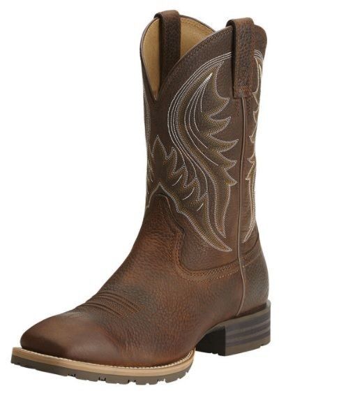Men's Hybrid Rancher Western Boot in Brown Oiled Row