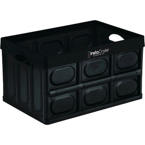 Collapsible Storage Crate in Black - 12 Gallon