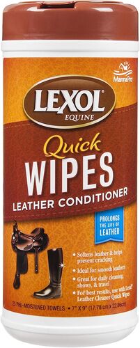 Manna Pro Lexol Leather Cleaner Quick Wipes - 25 pre-moistened towels