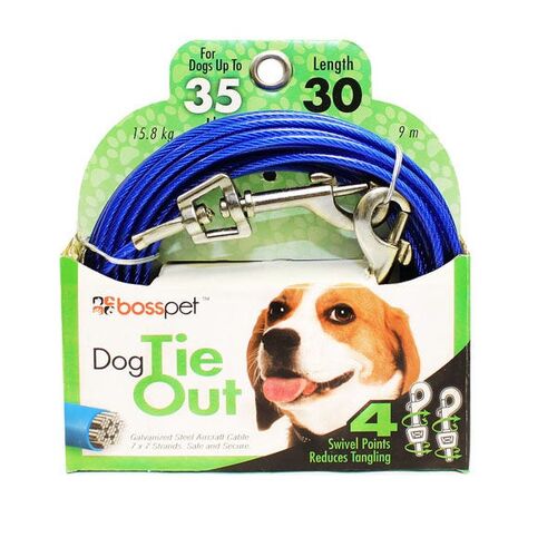 30'  Blue Cable Medium Pet Tie Out