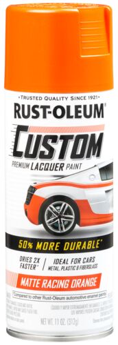 Custom Premium Lacquer Spray Paint in Matte Racing Orange - 11 oz